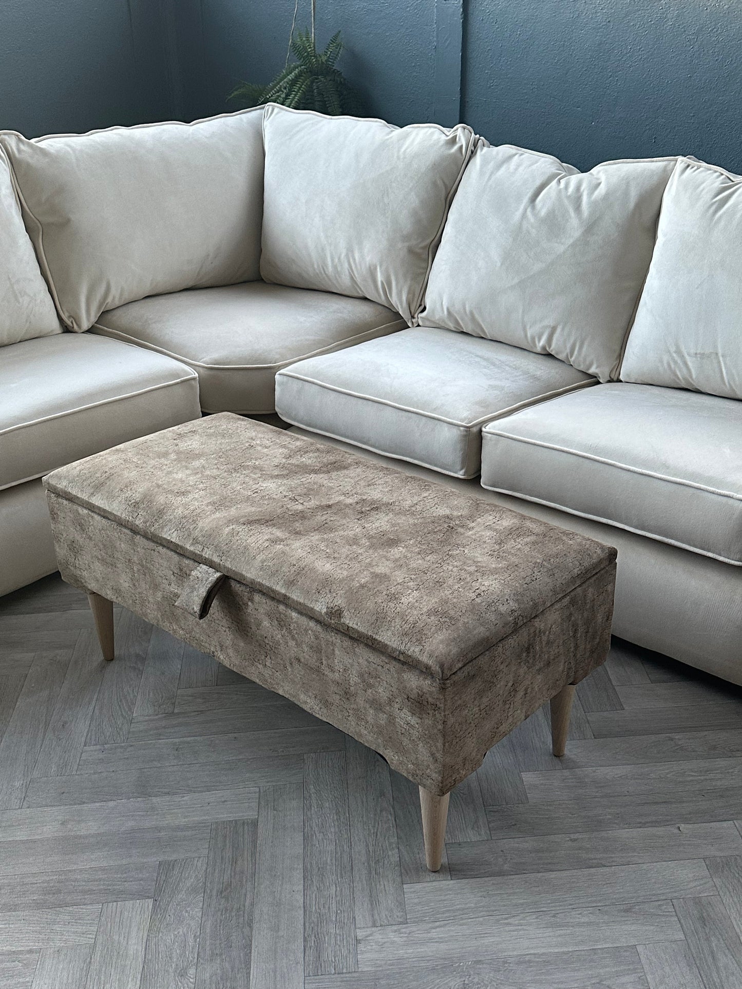 PREMIUM BROWN COFFEE TABLE STORAGE BOX BENCH | OTTOMAN BENCH | PLAIN LID FOOTSTOOL