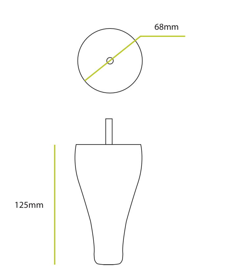 Round wooden feet