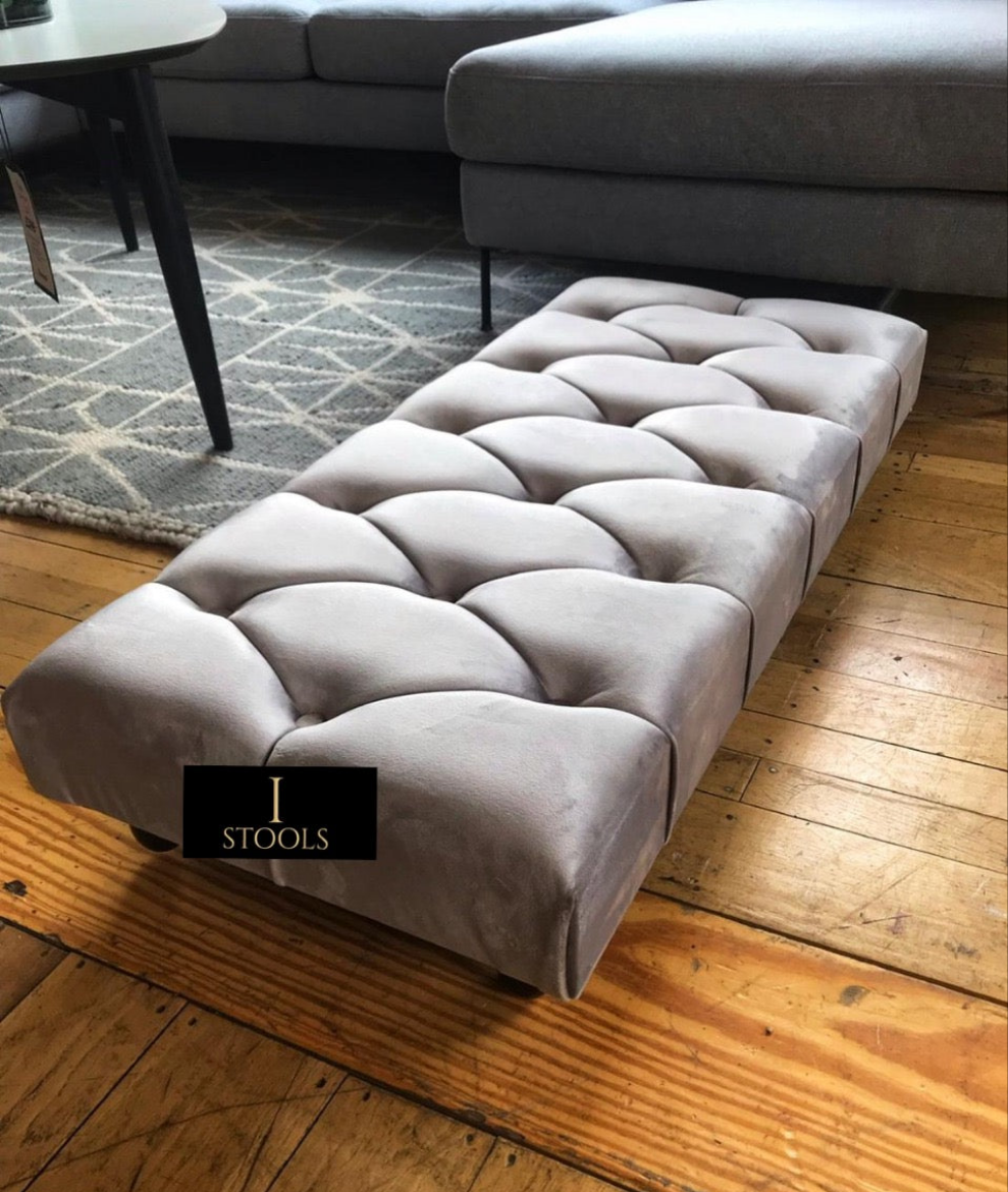 Non storage Chesterfield Footstool Bench, Pouffe footrest