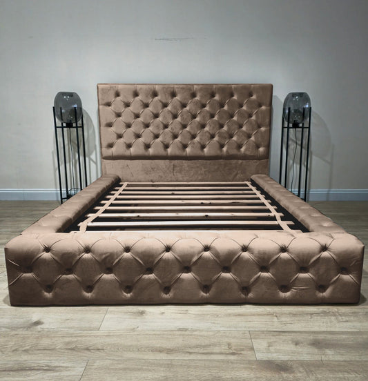 Brown bose bed chesterfield tufted matching buttons