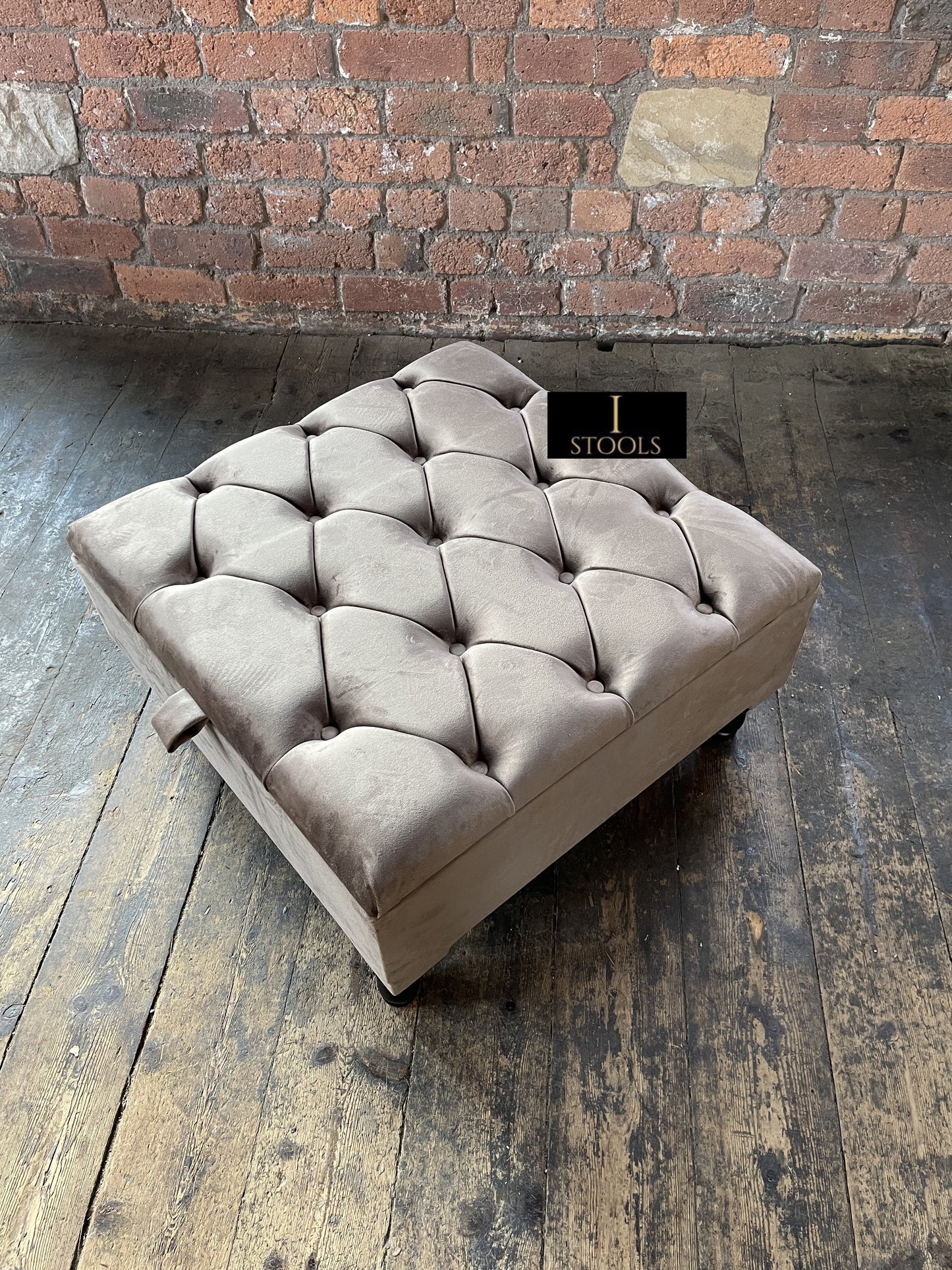 Pebble colour Square Ottoman Storage | Sand Ottoman Storage Bench