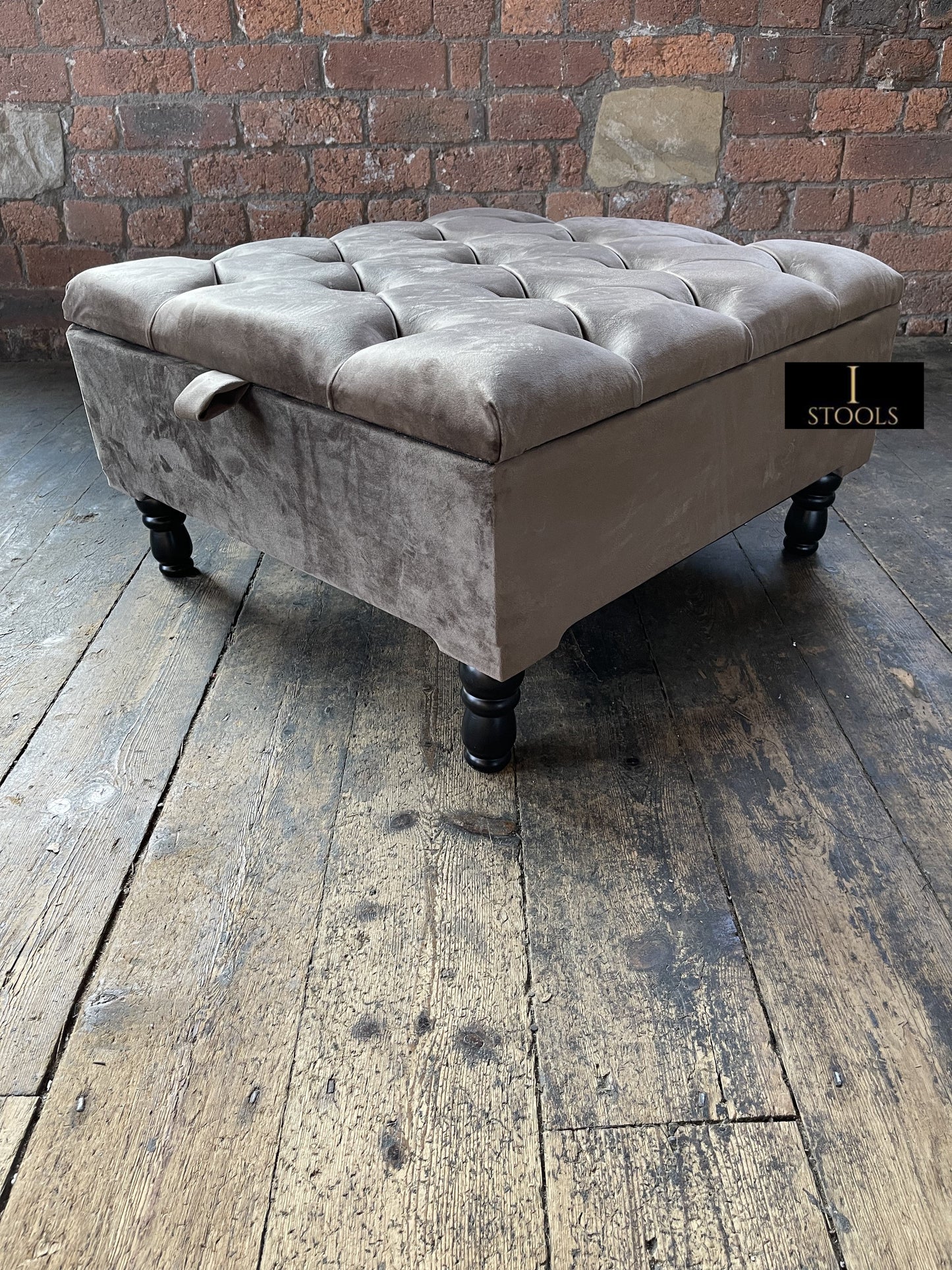 Pebble colour Square Ottoman Storage | Sand Ottoman Storage Bench