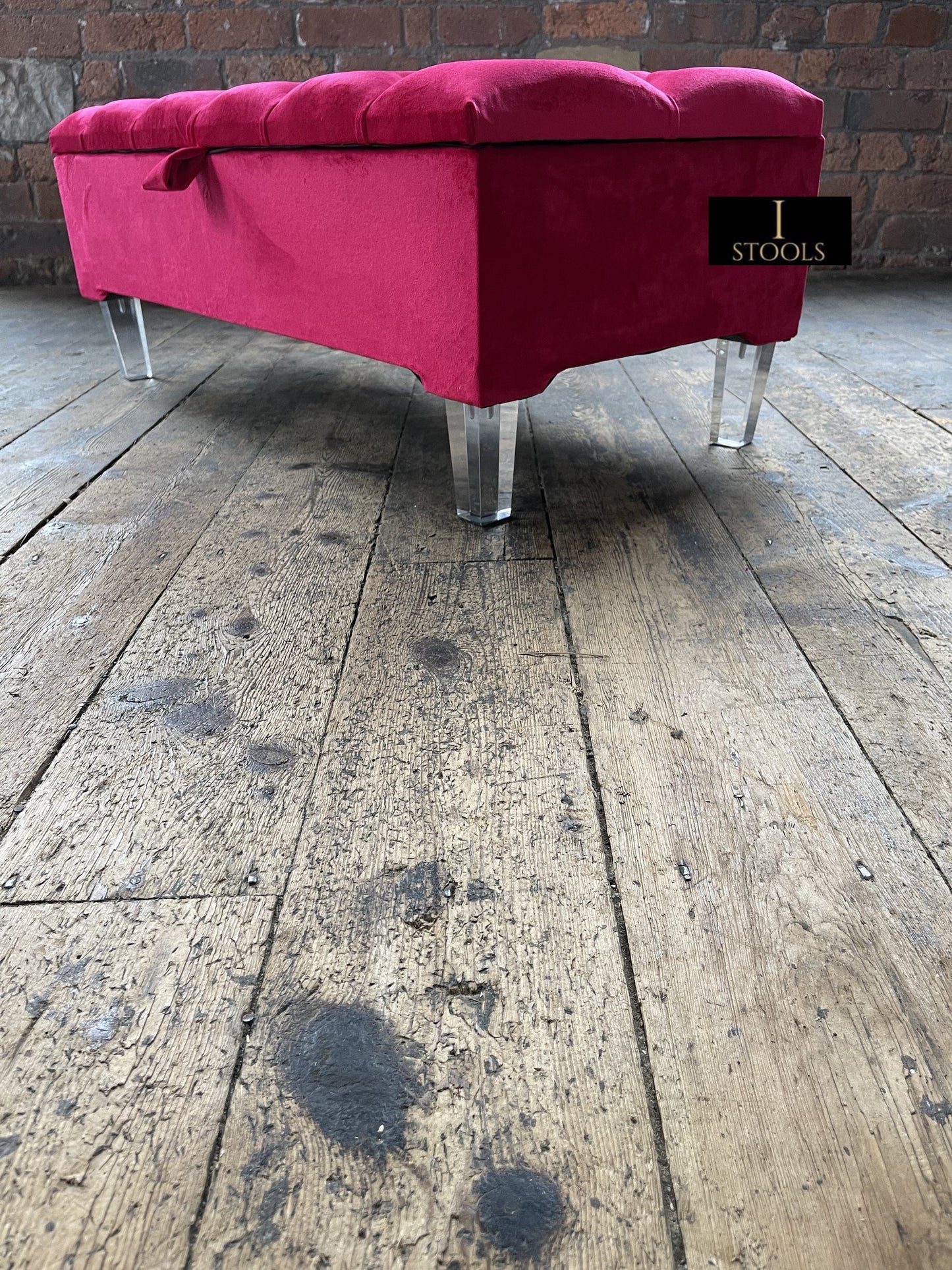 PREMIUM Red/Pink Ottoman Storage Bench | Red/Pink Ottoman Footrest coffee table