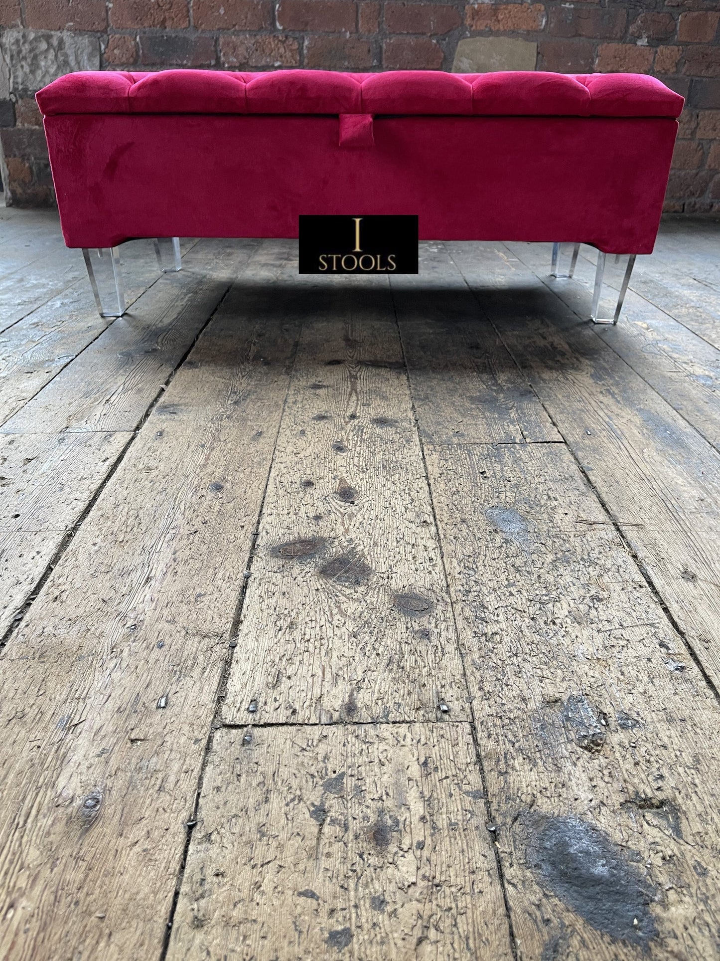 PREMIUM Red/Pink Ottoman Storage Bench | Red/Pink Ottoman Footrest coffee table