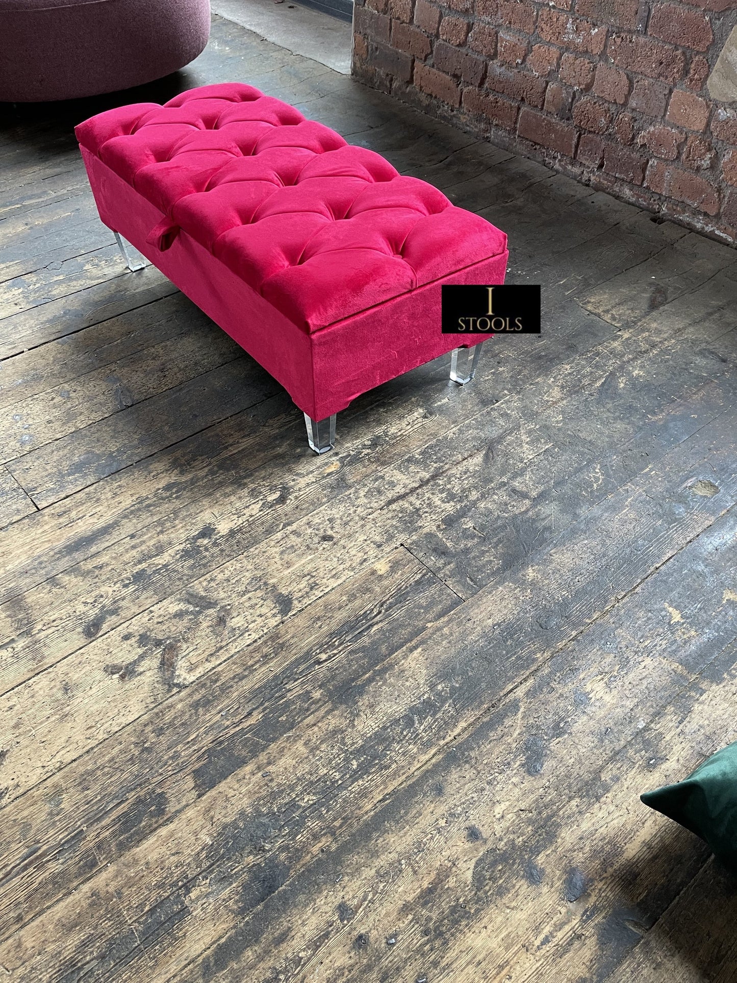 PREMIUM Red/Pink Ottoman Storage Bench | Red/Pink Ottoman Footrest coffee table