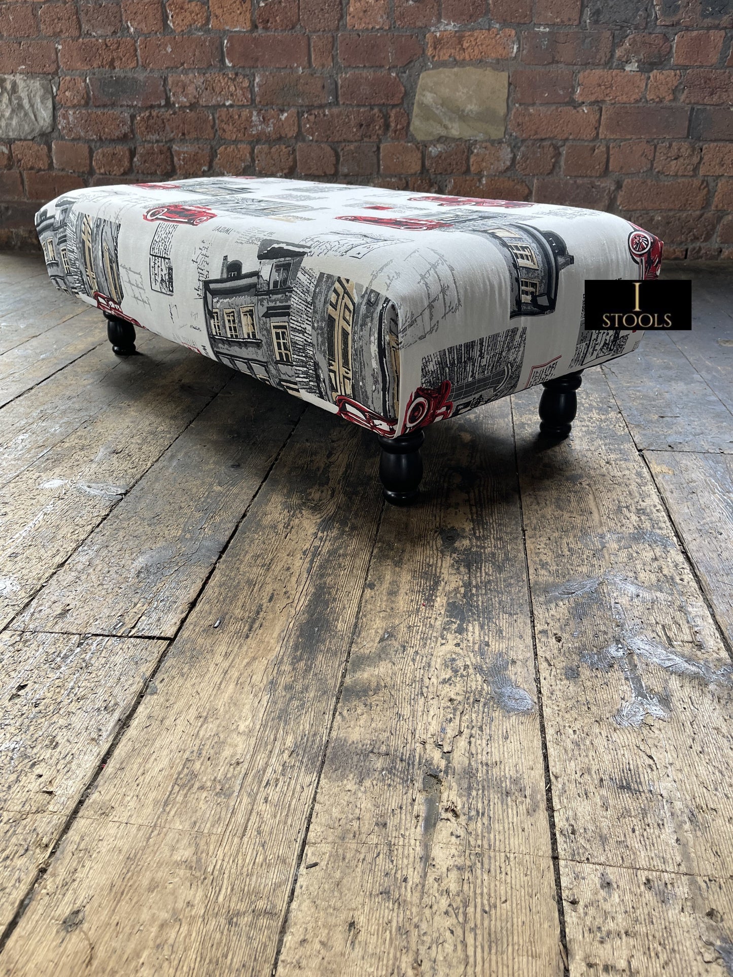 Plain Top multicolour Printed footstool