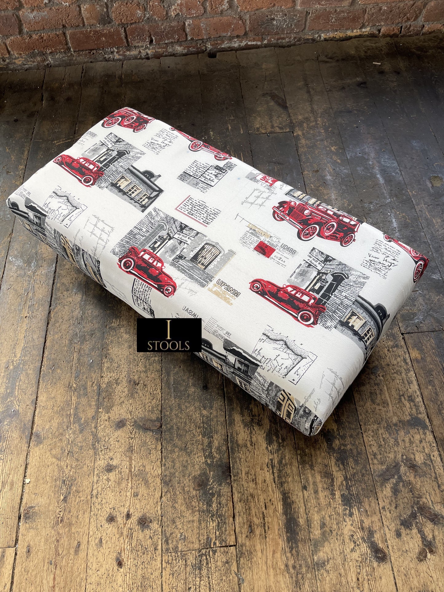 Plain Top multicolour Printed footstool