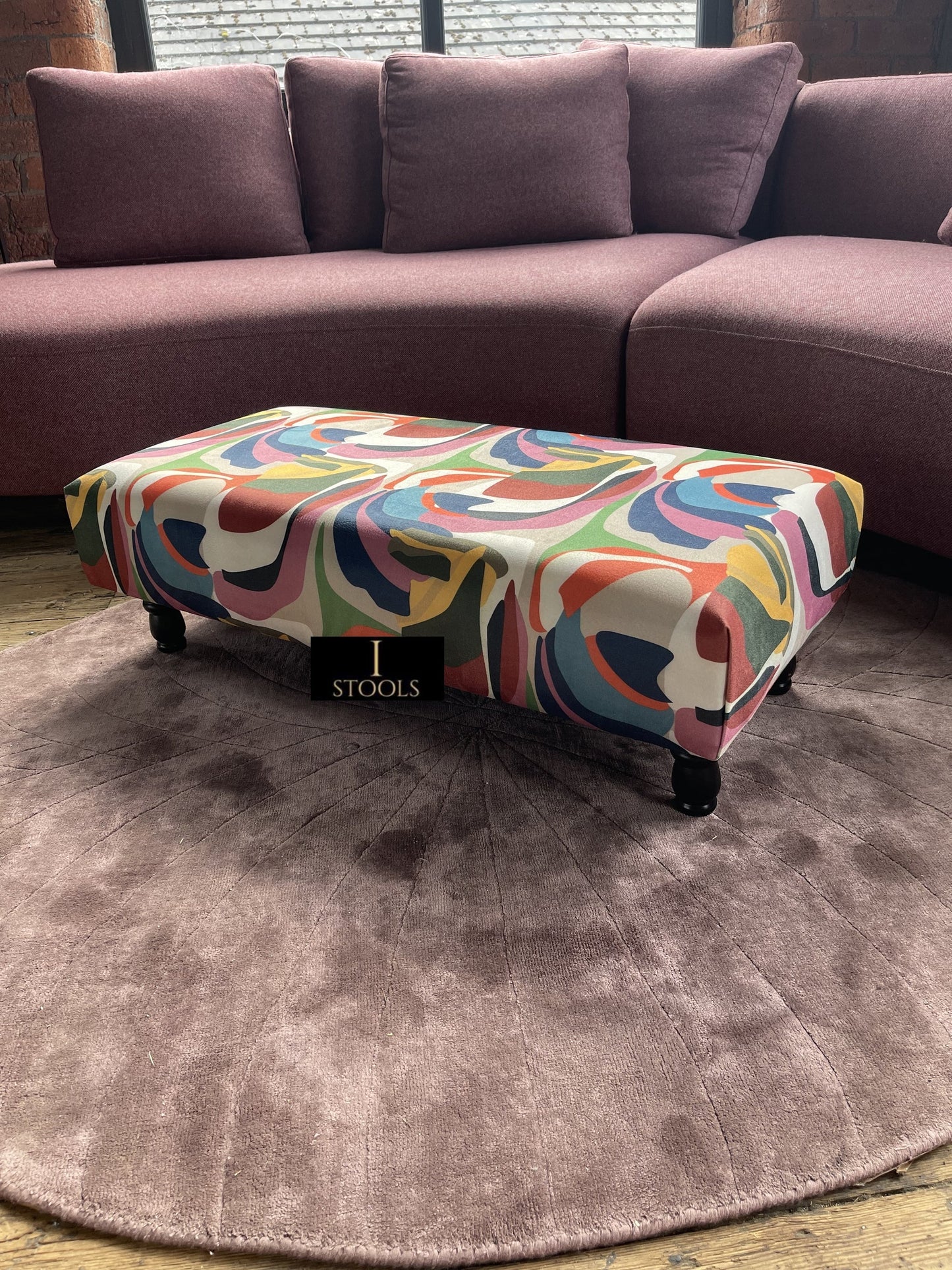 PREMIUM Multi-Coloured PRINTED Footstool