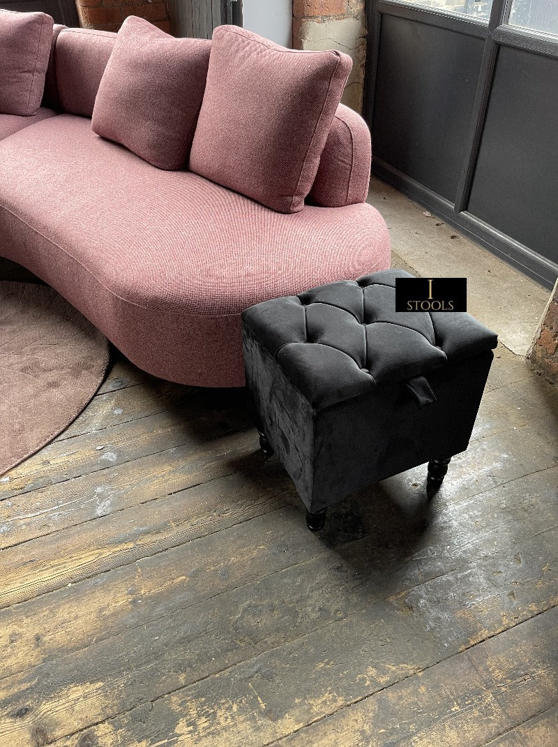 Black Handmade footstool