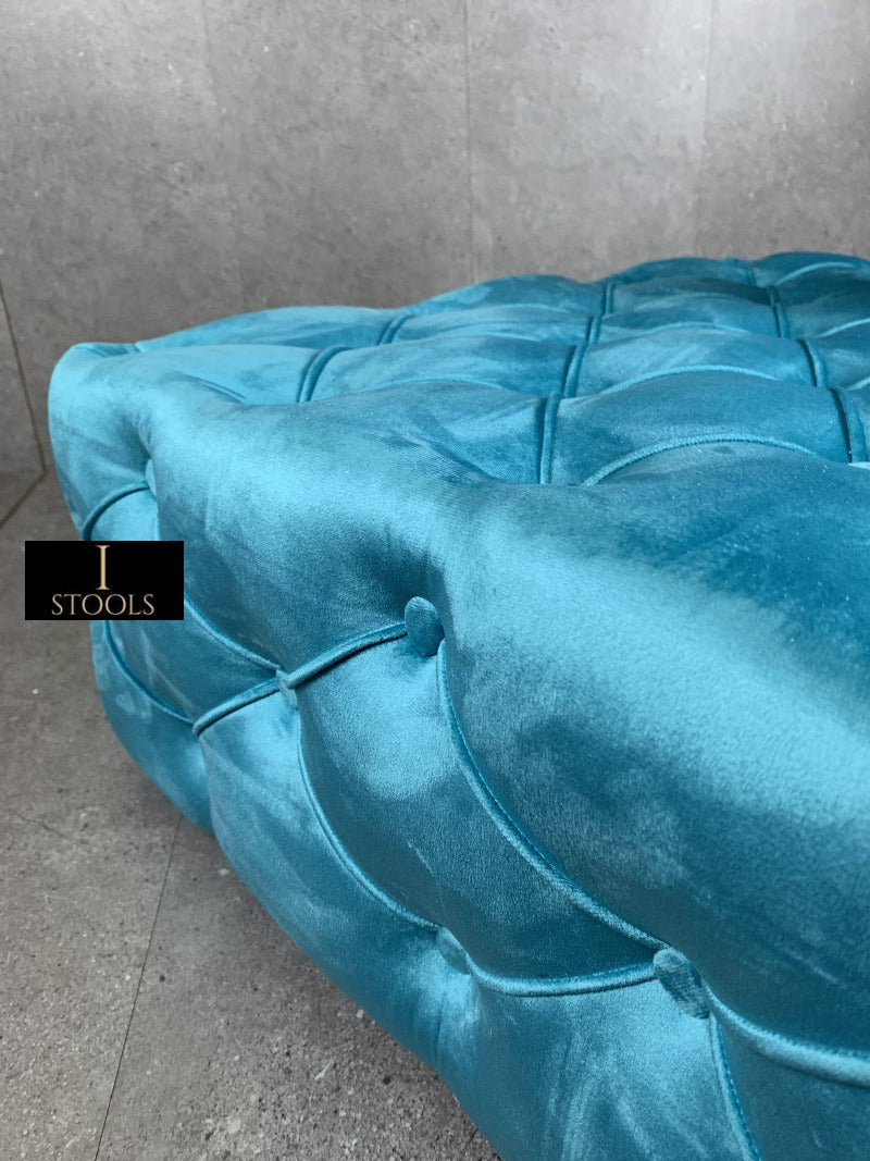 Aqua Blue Footstool