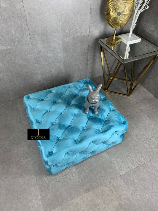 Aqua Blue Ottoman footstool