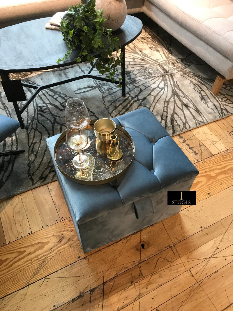 Duck Egg Blue coffee table Chesterfield Footstool