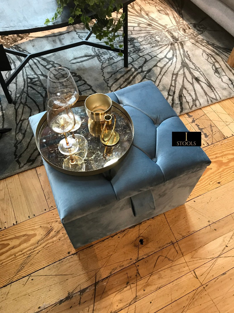 Duck Egg Blue coffee table Chesterfield Ottoman seat