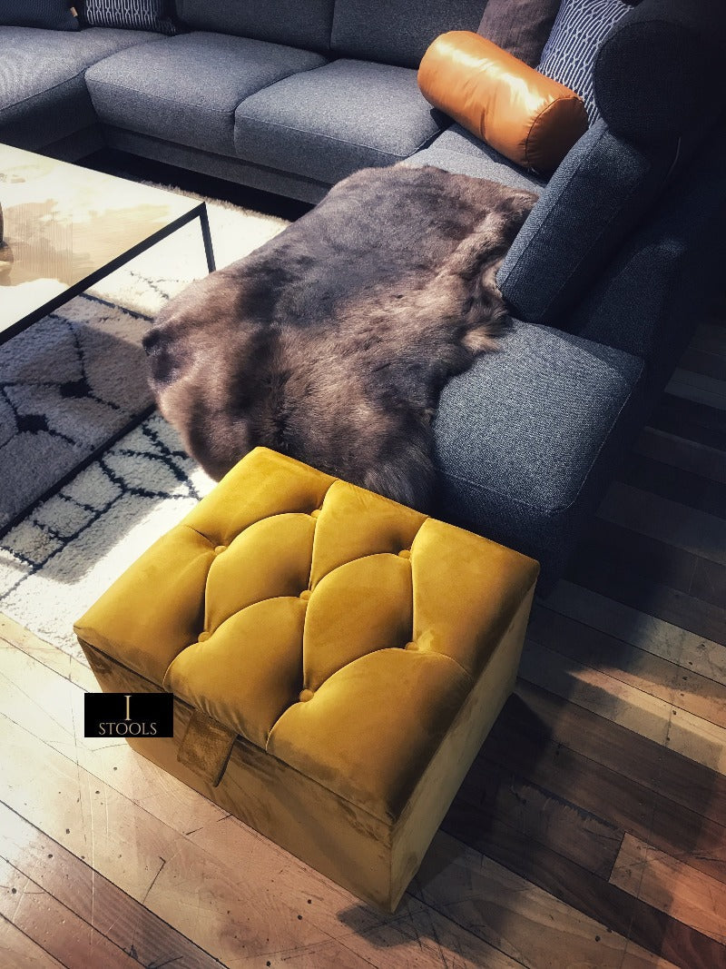 Mustard Gold Footrest Mustard Gold Footstool