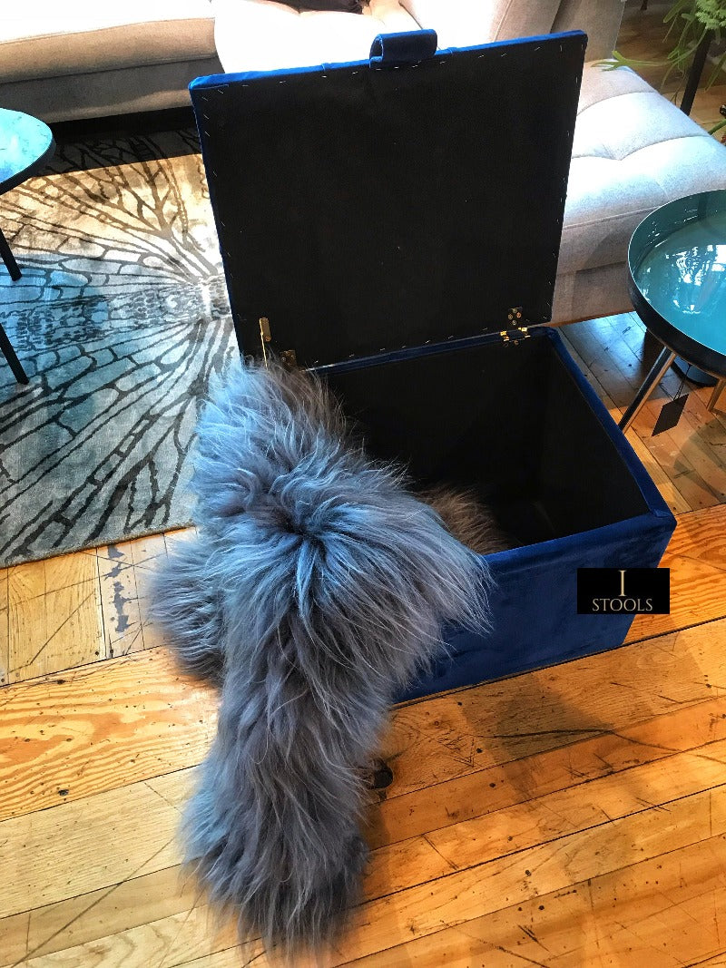 Navy Blue Handmade footstool