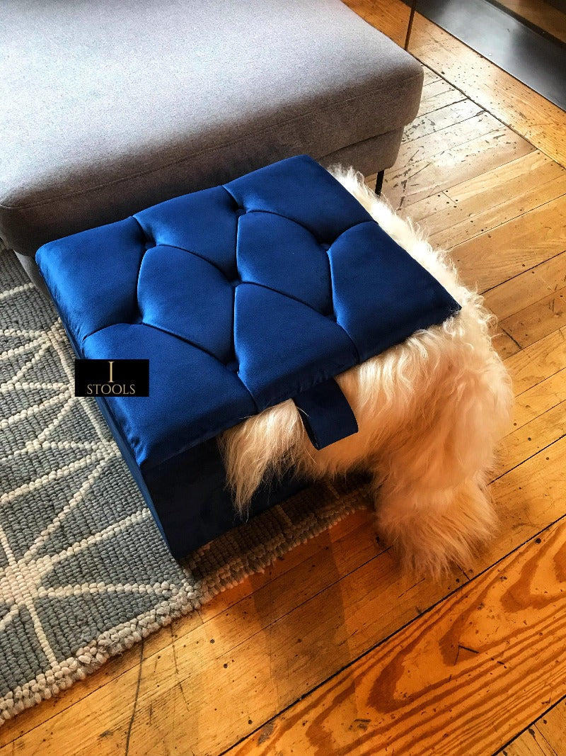 Navy Blue Ottoman storage