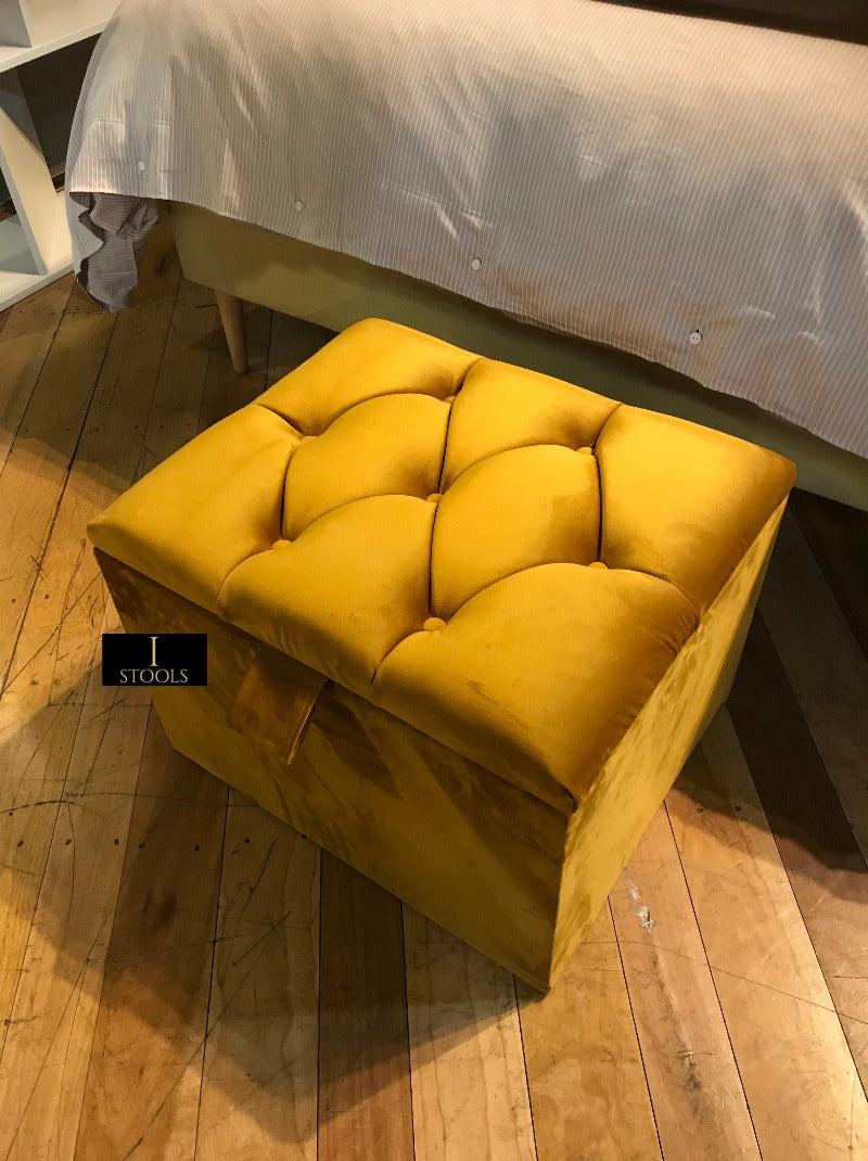 Mustard Gold Ottoman storage