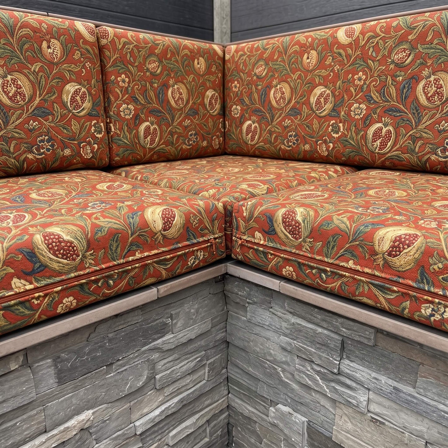Luxury waterproof garden sofa cushions with abstract art style for premium outdoor furniture seating