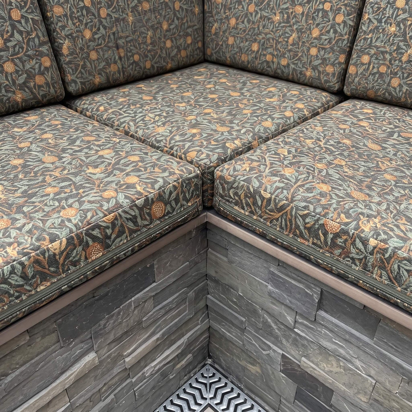 Made to order waterproof outdoor seating cushions with high-density foam for long-lasting comfort