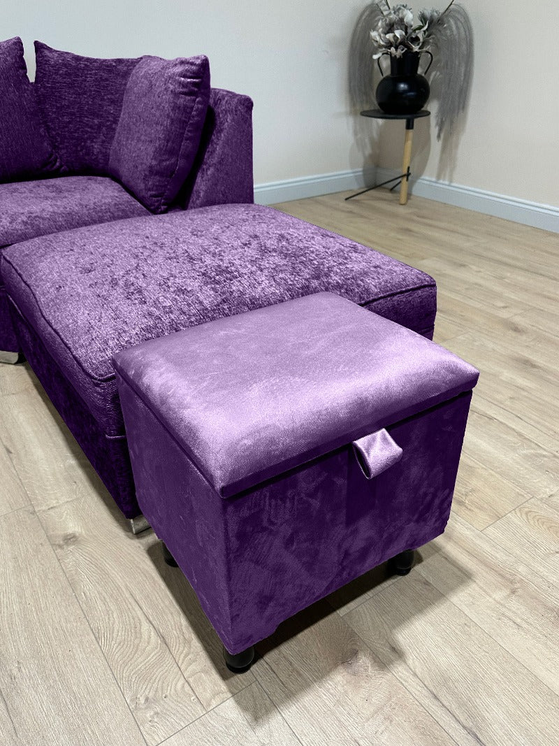 Purple Aubergine Ottoman storage