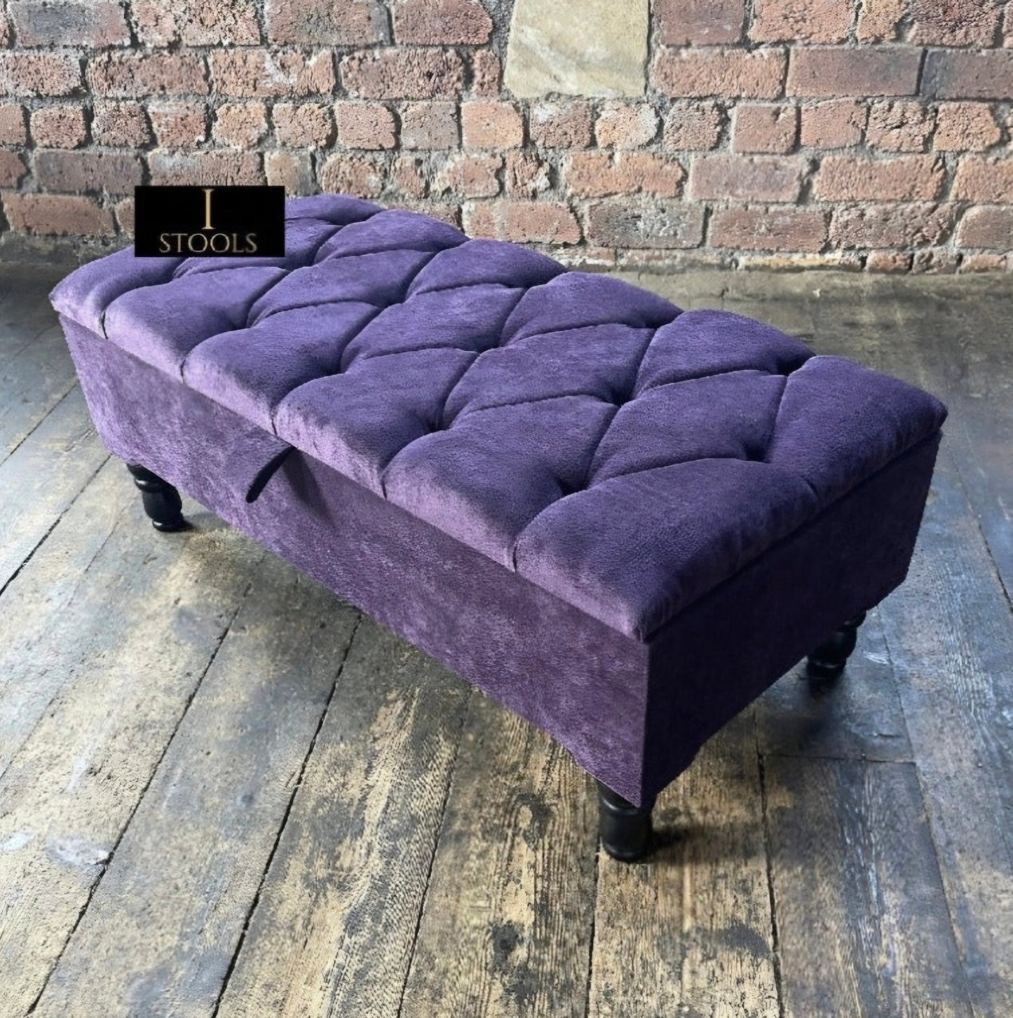 Rectangle chesterfield buttoned Storage Bench coffee table footstool