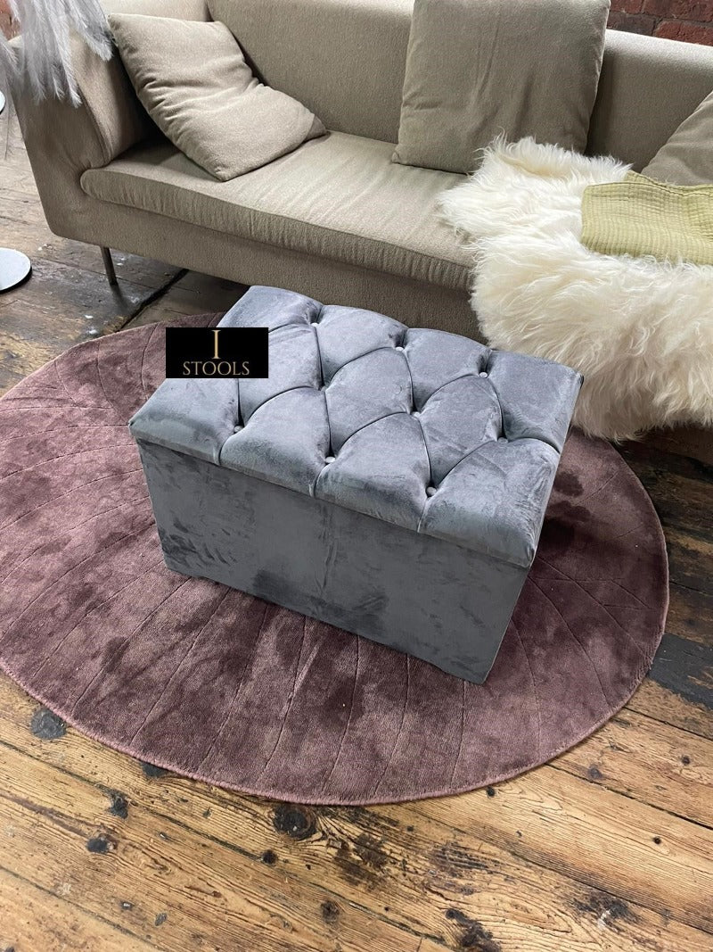Dark Grey Ottoman storage