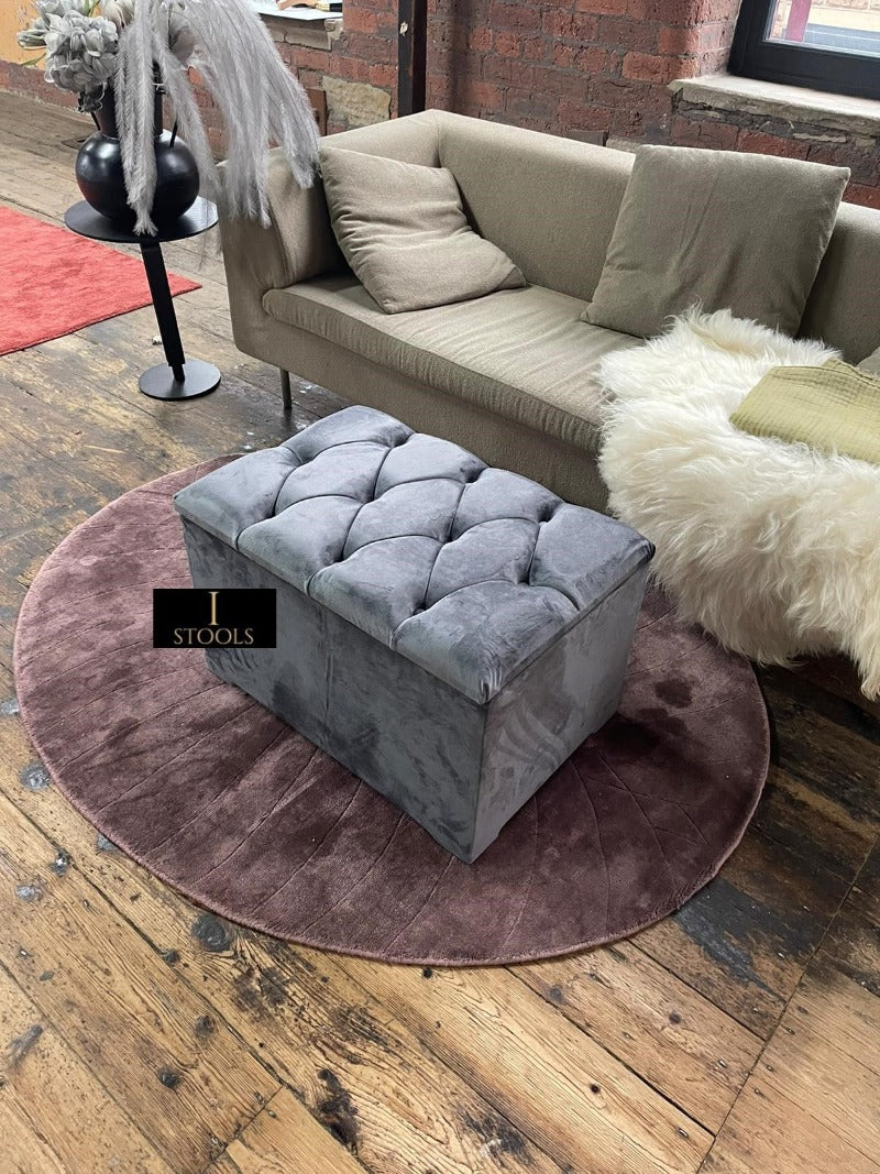 Dark Grey Ottoman storage