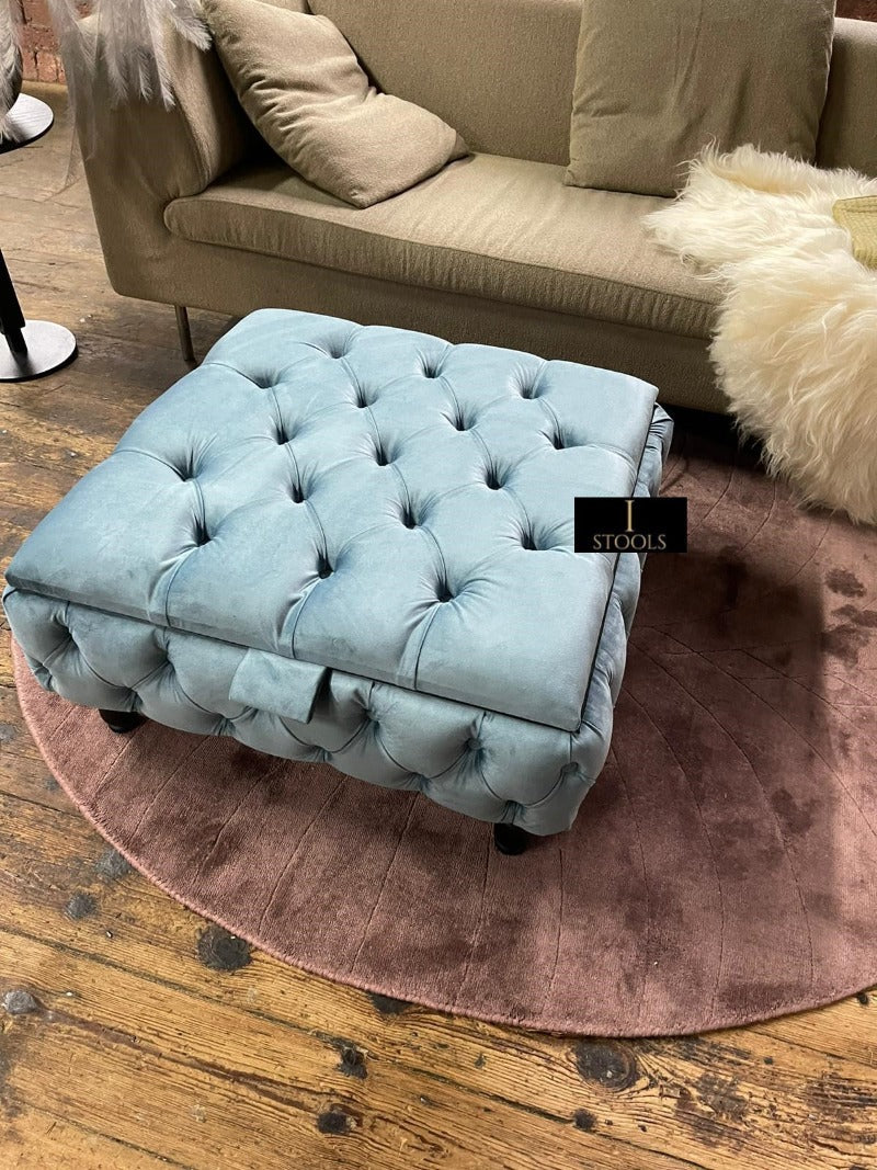 Duck Egg Blue coffee table Chesterfield Ottoman storage