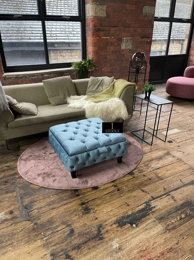 Duck Egg Blue coffee table Chesterfield Footstool