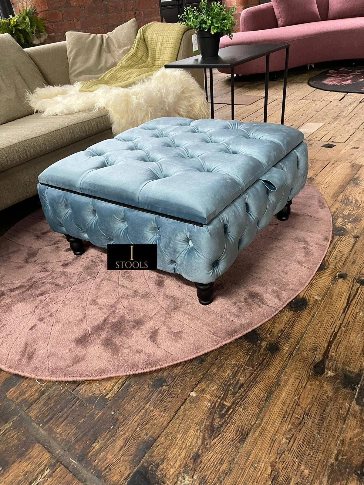 Duck Egg Blue coffee table Chesterfield Ottoman Storage
