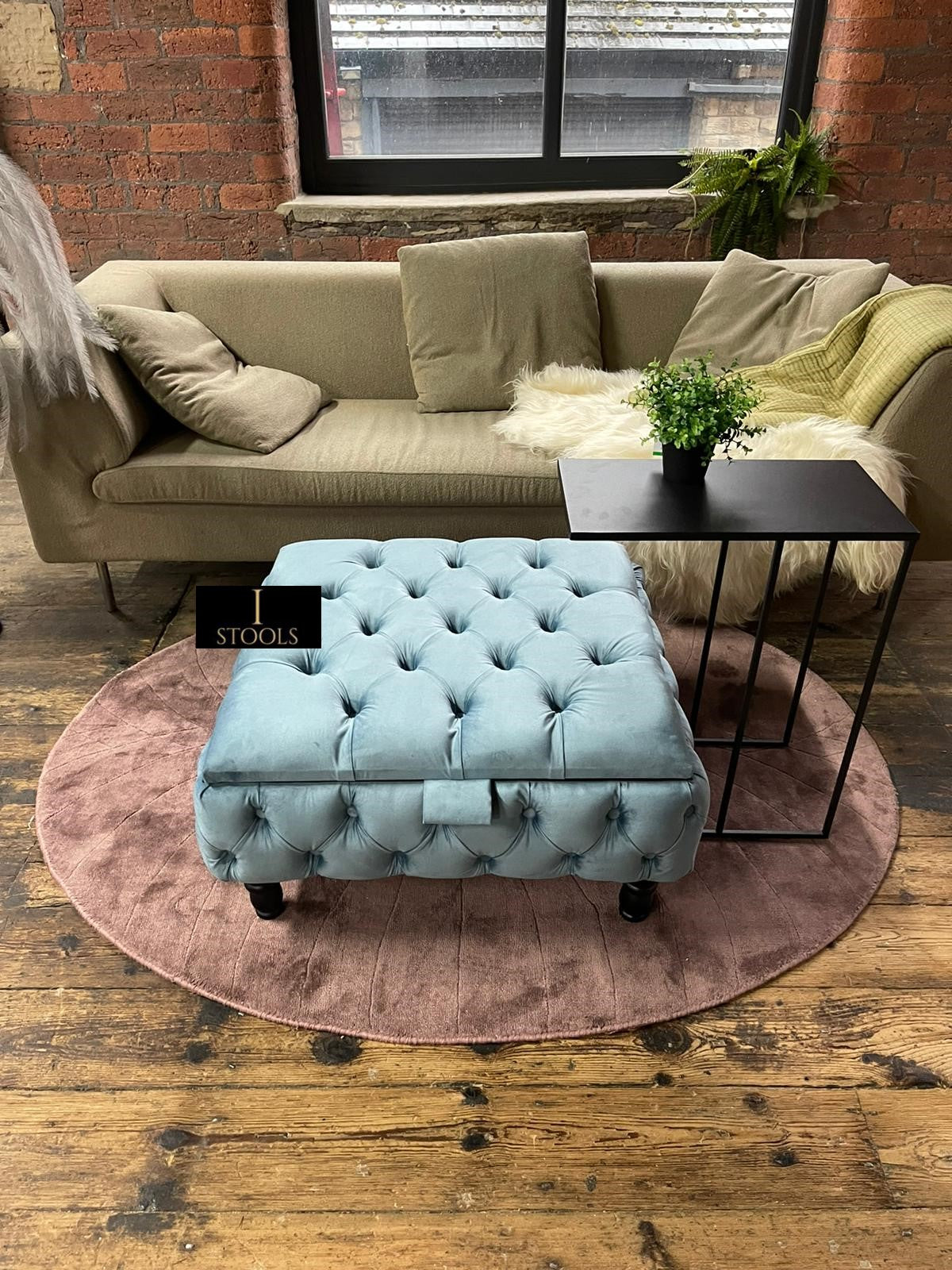 Duck Egg Blue coffee table Chesterfield Ottoman Storage
