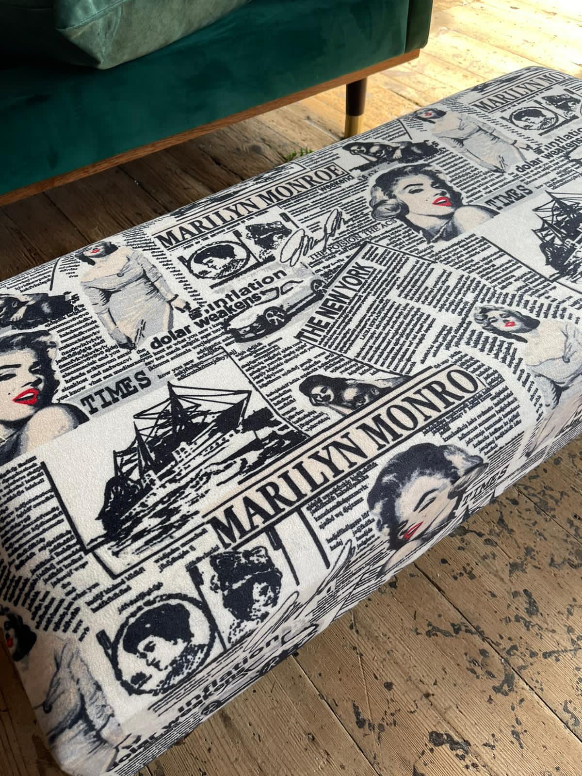 Marilyn Monroe printed fabric  Footstool Bench