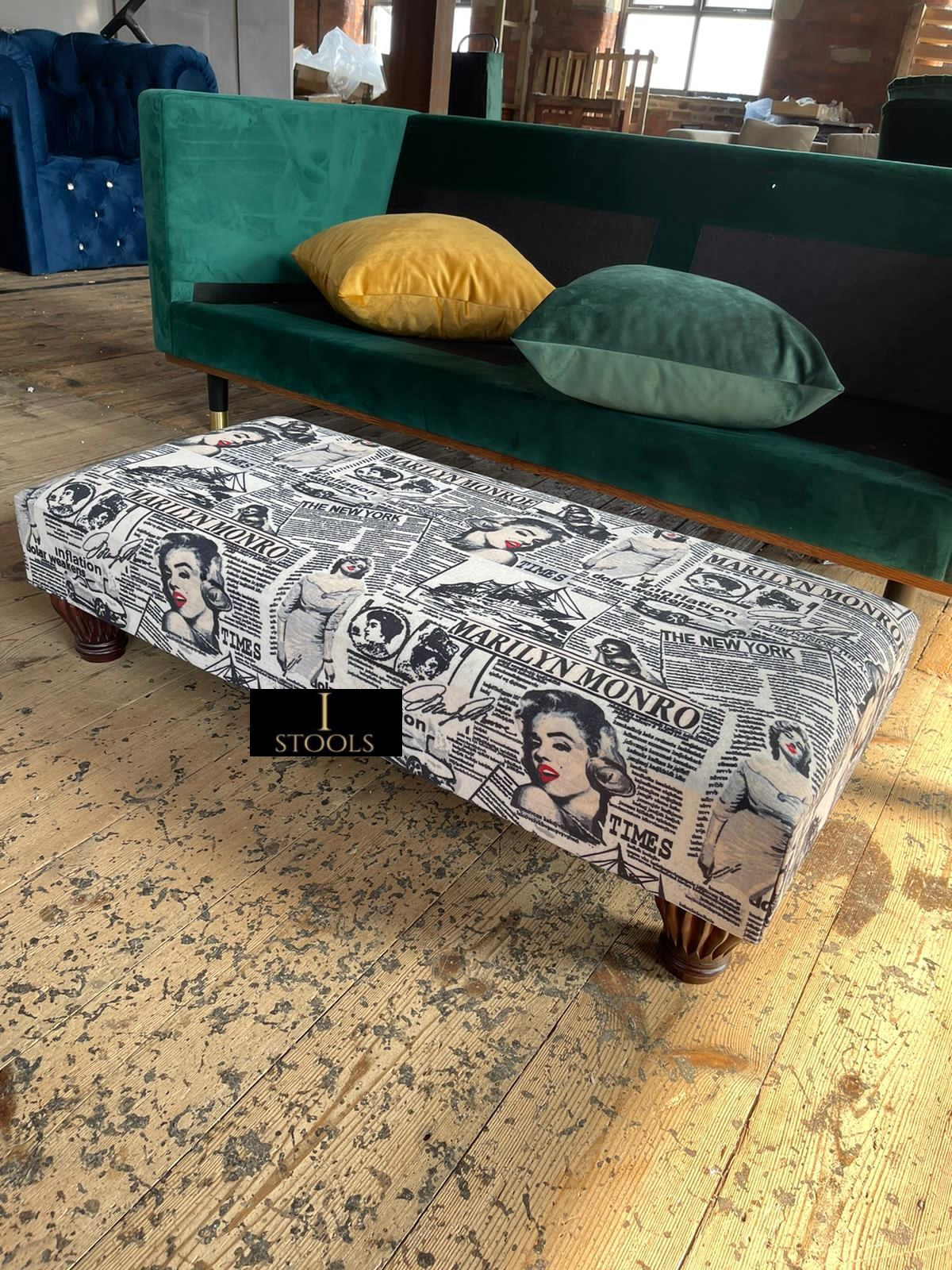 Marilyn Monroe printed fabric  Footstool Bench