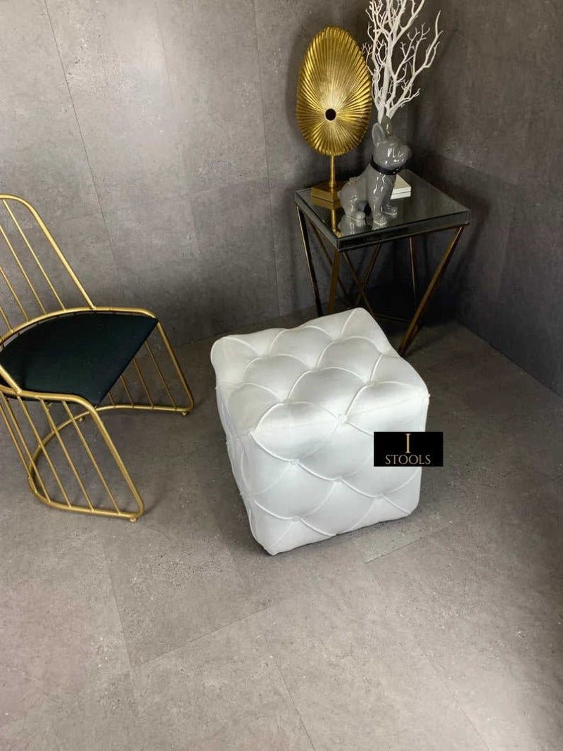 Creamy White Pouffe