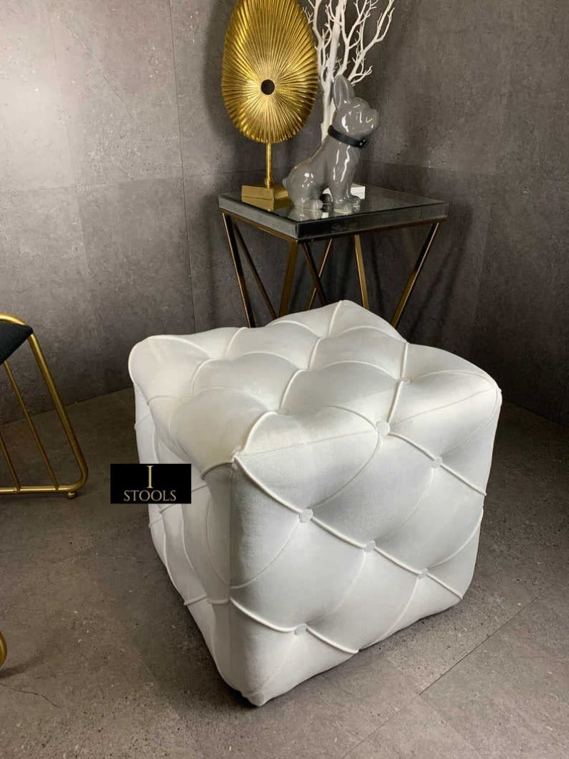 Creamy White Pouffe