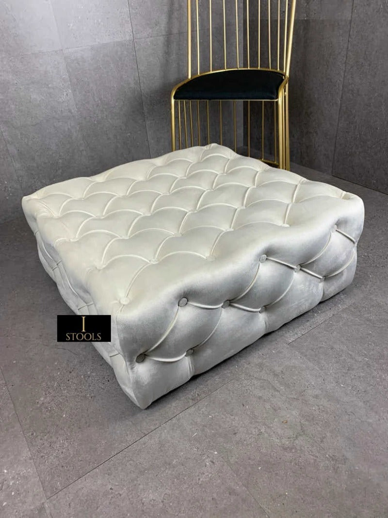 Creamy White Pouffe