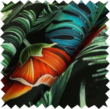 Satin Green Floral Fabric