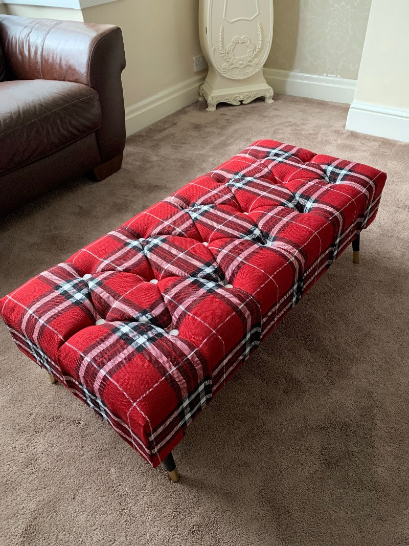 Buy Large Red Black Tartan Ottoman Storage Online at iStools