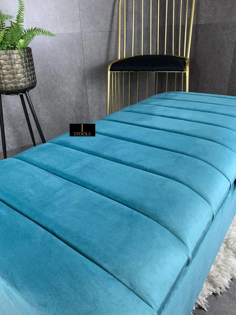 Aqua Storage Box Bench | Ottoman Bench | Line Panel Lid Coffee Table