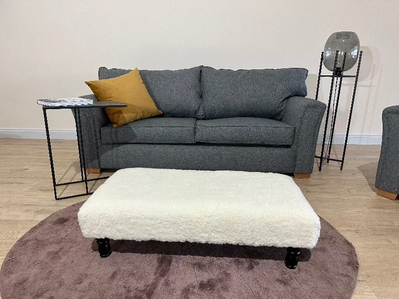 cuddle fabric off white Footstool