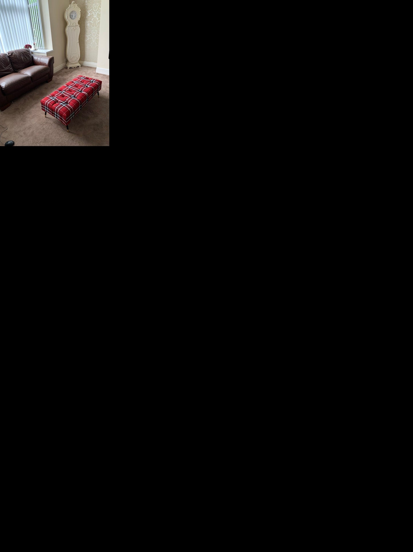 Buy Large Red Black Tartan Ottoman Storage Online at iStools