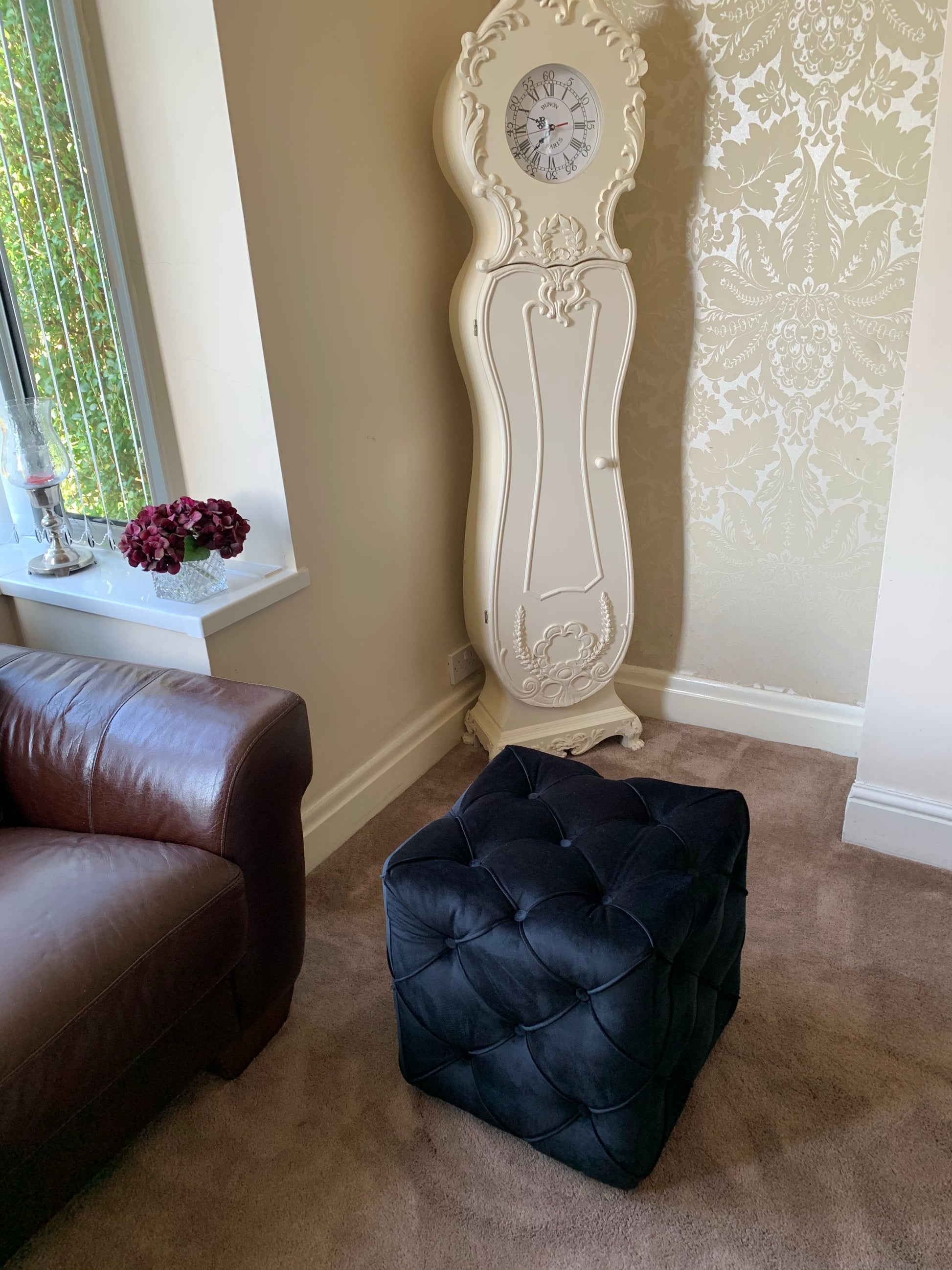 Buy Black Square Ottoman Cube Deep Buttoned Coffee Table