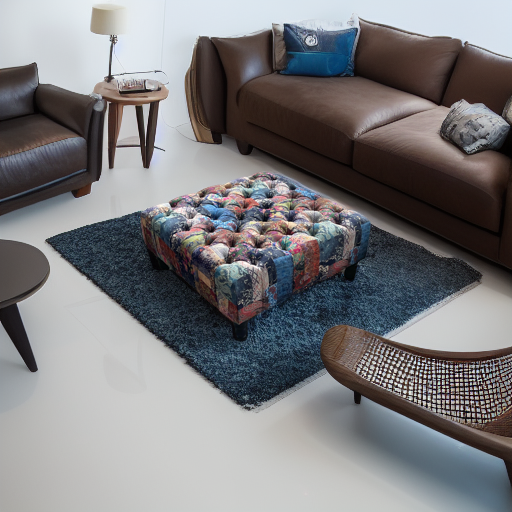 PREMIUM Demask multicolour Square non Storage footstool