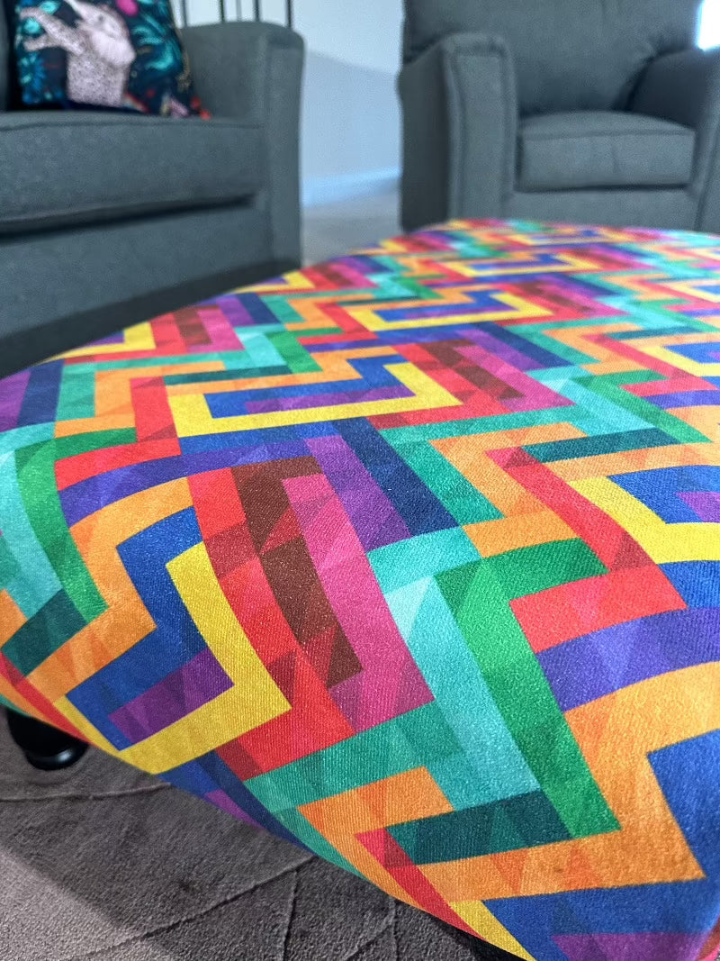 Multi colour trem Footstool