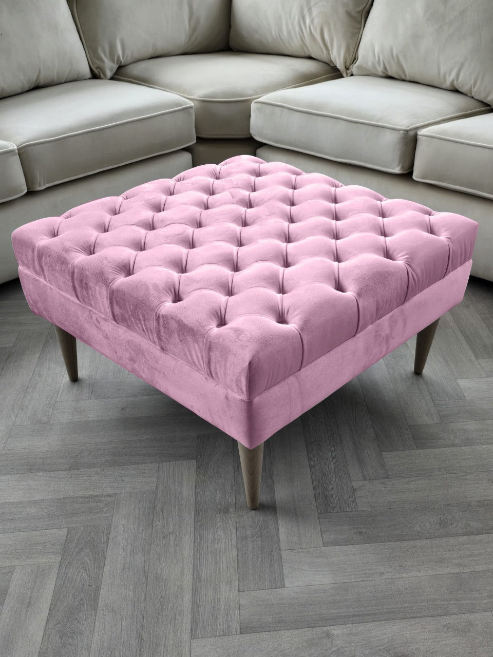 Premium lid Coffee Table Bench, non storage Chesterfield Footstool table