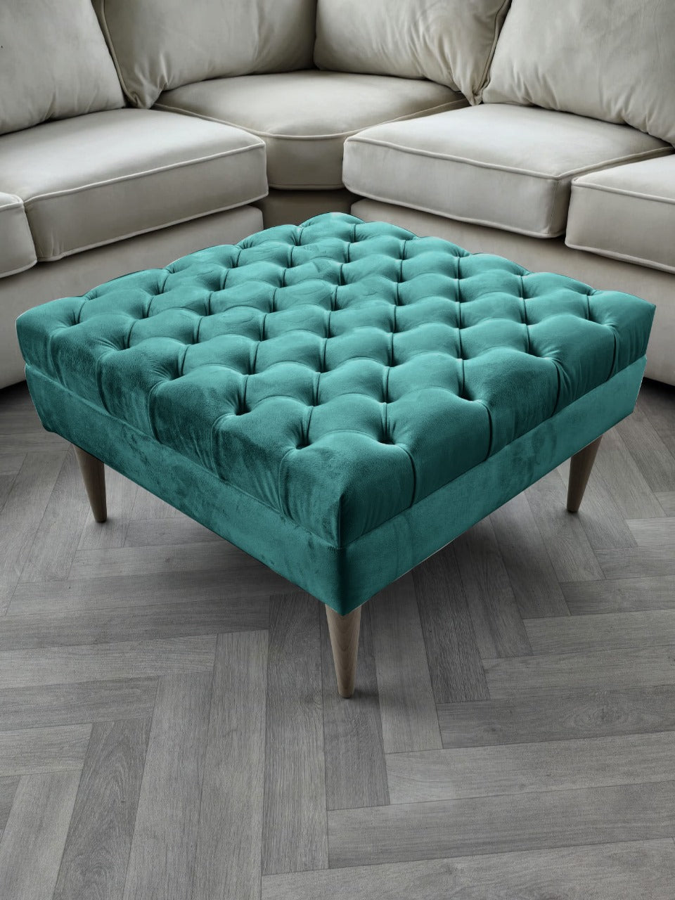 Premium lid Coffee Table Bench, non storage Chesterfield Footstool table