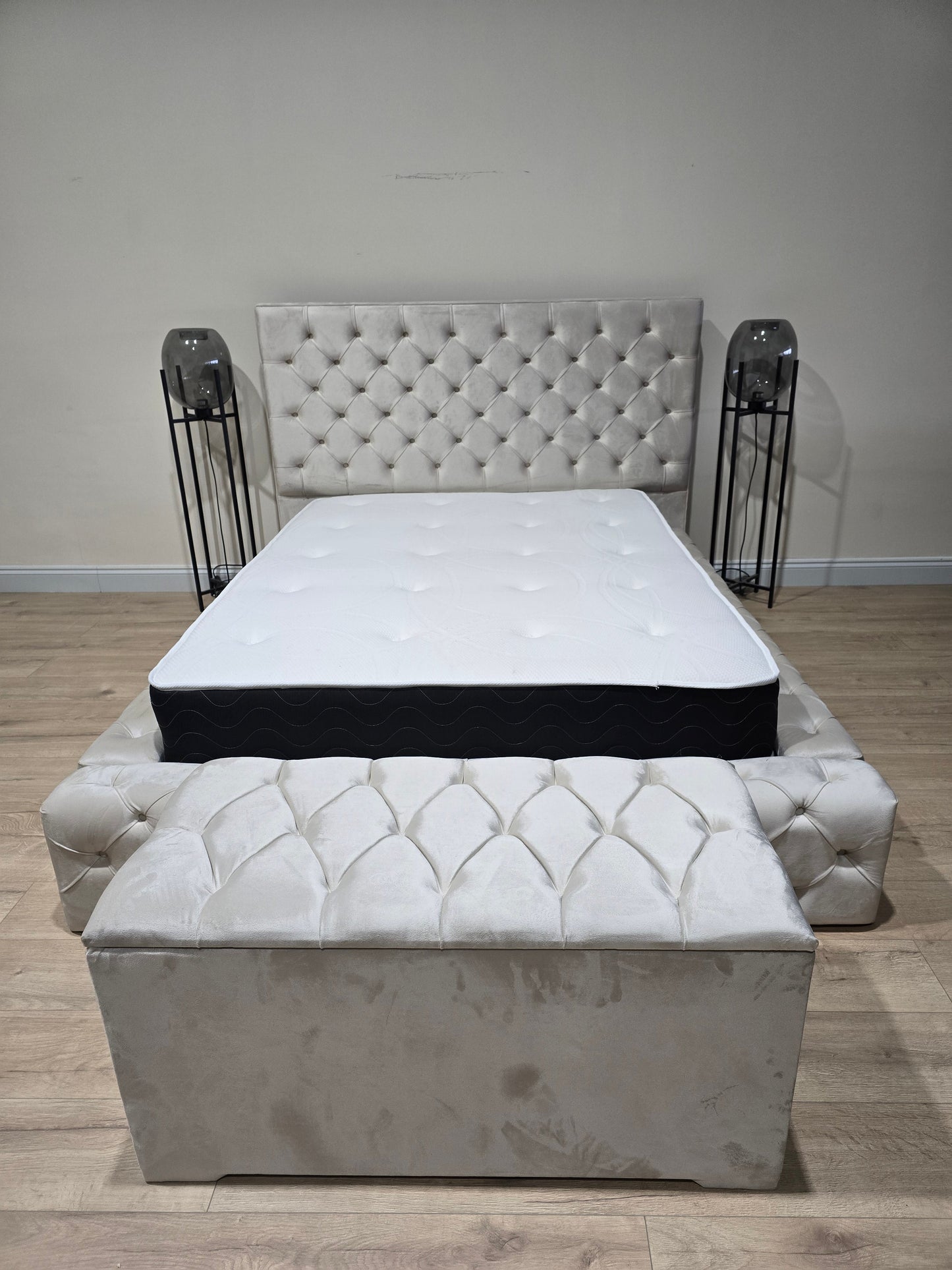 Cream medium Ottoman deep bedroom storage box end of bed storage