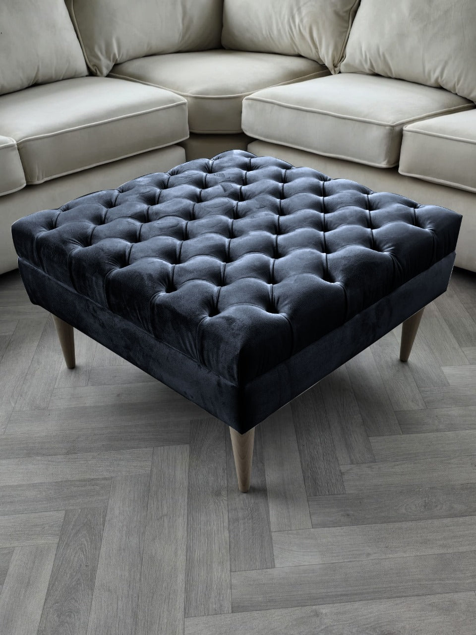 Premium lid Coffee Table Bench, non storage Chesterfield Footstool table