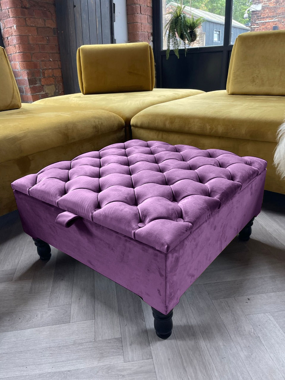 PREMIUM Velvet Square Ottoman Storage bench | coffee Table