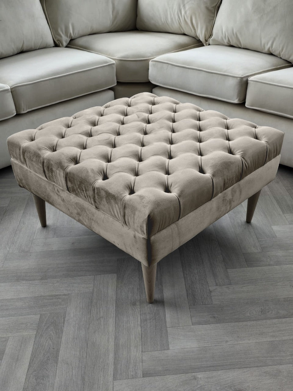 Premium lid Coffee Table Bench, non storage Chesterfield Footstool table
